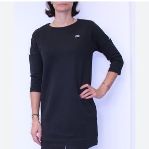 Lacoste Black Polo Tennis Dress sweatshirt dress above the knee size S/M